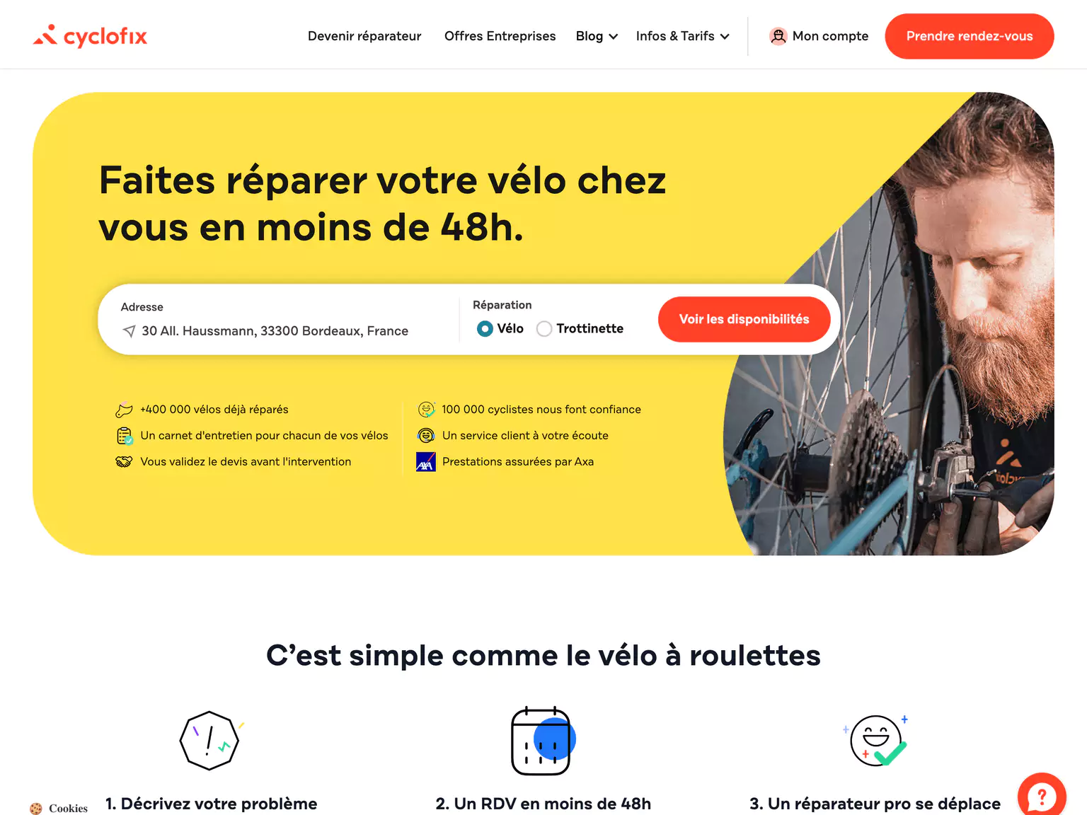 Landing page Cyclofix